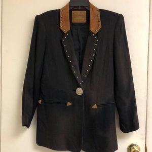 Vintage Western Ladies Blazer Studs Black